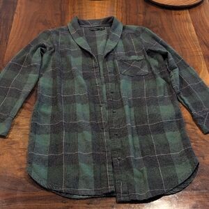 Prana Green and Black Checkered Shirt